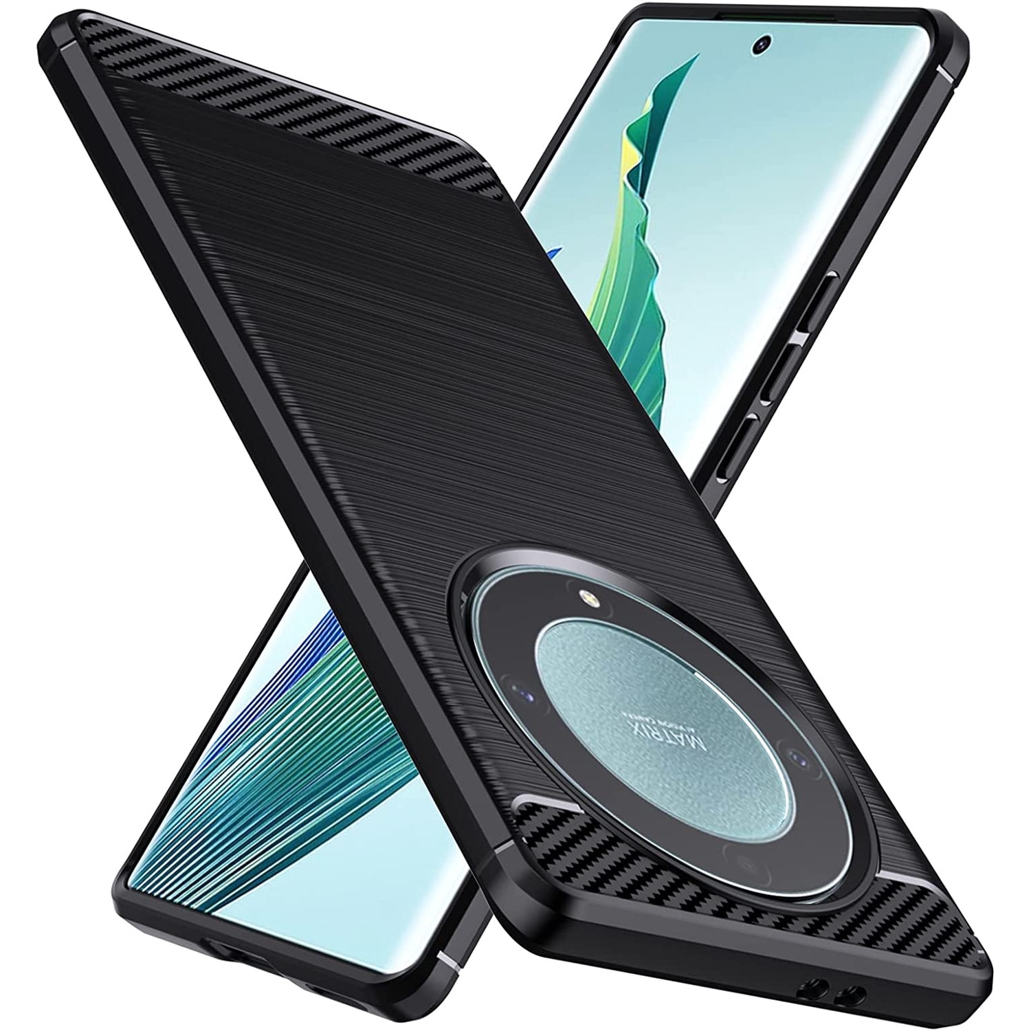 Husa pentru Honor Magic 8 Lite Carbon Silicone - negru mat