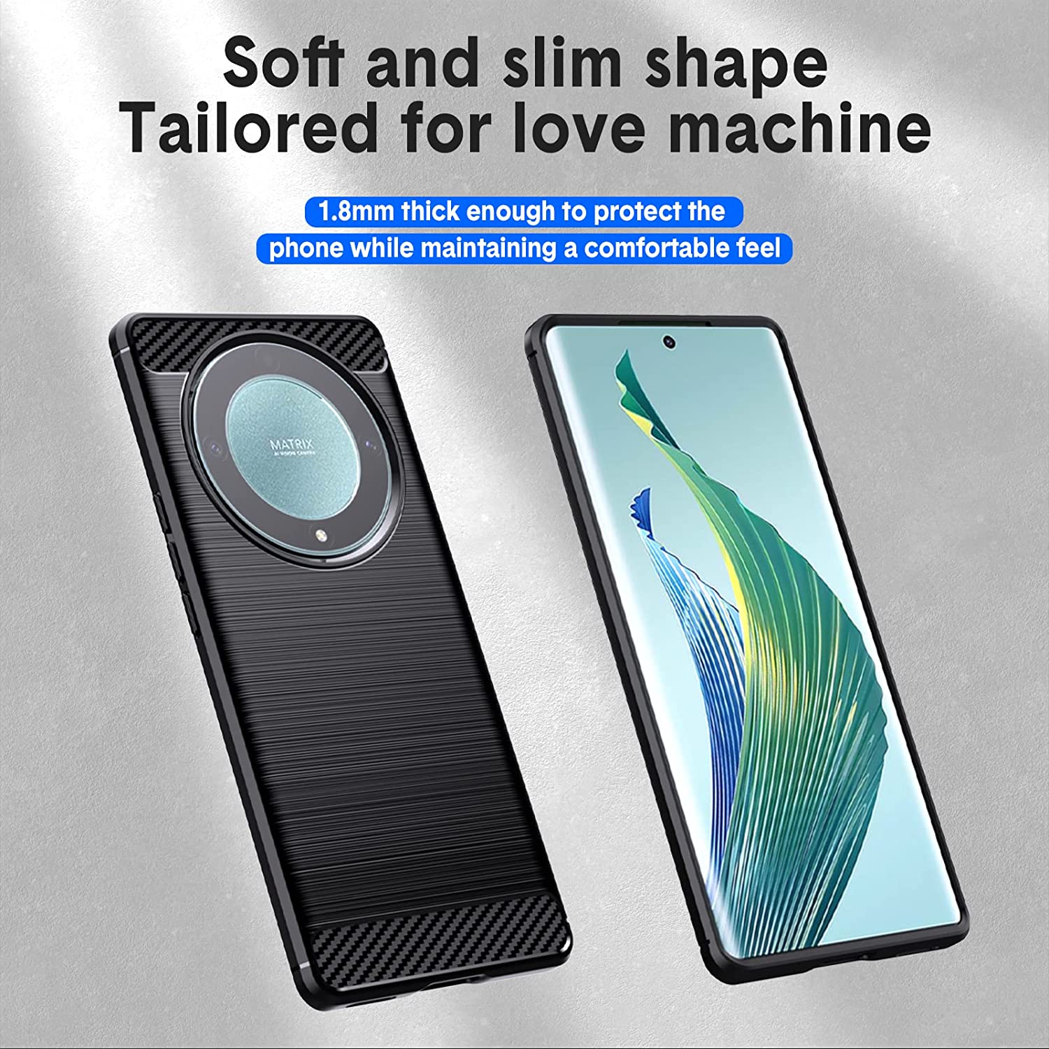 Husa pentru Honor Magic 8 Lite Carbon Silicone - negru mat