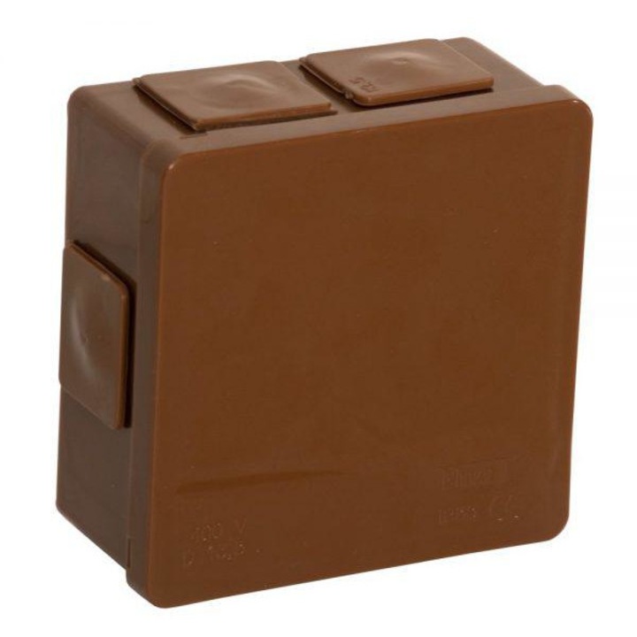 Set 10 cutii de instalare electrica, VIPLAST, VP-02 click, 86x86x40mm, Maro
