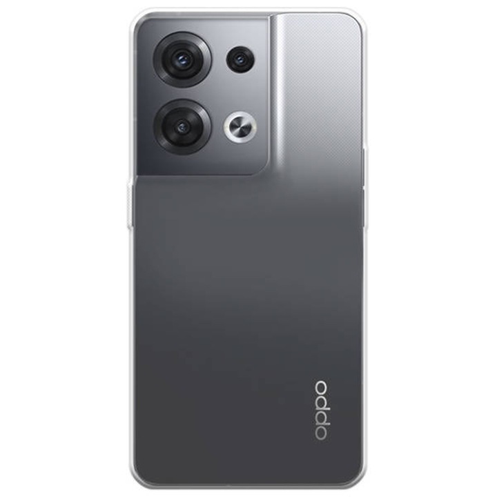 Прозрачен калъф, съвместим с Oppo Reno 8 Pro 5G, Slim fit, Anti-slip, Минималистичен дизайн, 1 mm