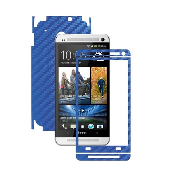 Folie de protectie Carbon Skinz, Husa de tip Skin Adeziv pentru Carcasa, Carbon Albastru dedicata HTC One M7 Folie de protectie Carbon Skinz, Husa de tip Skin Adeziv pentru Carcasa, Carbon Albastru dedicata HTC One M7