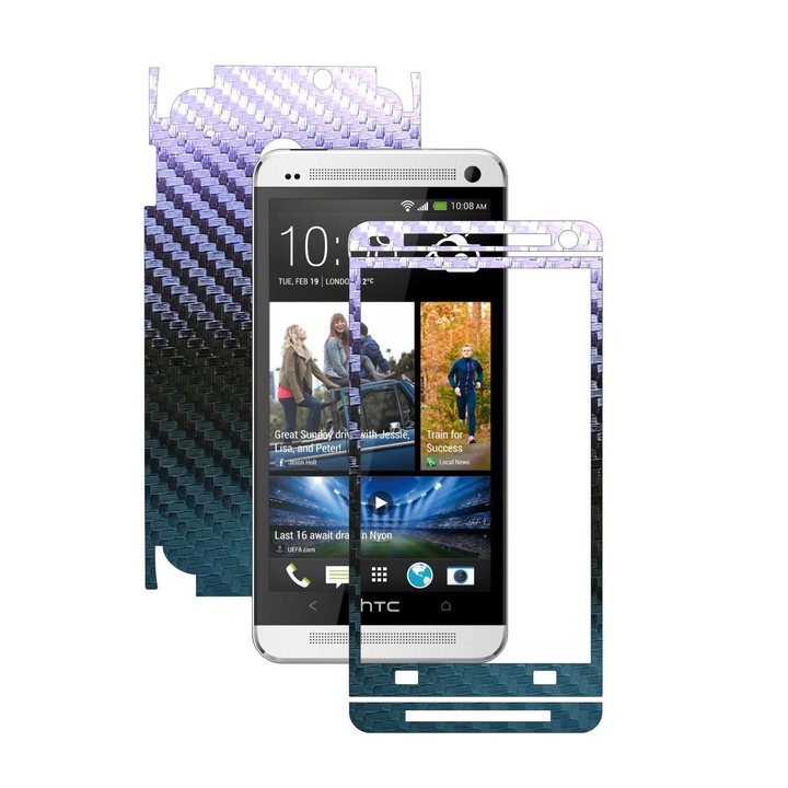 Защитно фолио Carbon Skinz, Adhesive Skin Cover за калъфа, Carbon Cameleon, посветен на HTC One M7