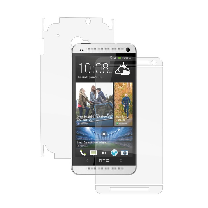 Full Body Invisible Skinz Ultra-Clear HD защитно фолио, самозалепващо се прозрачно покритие за калъф и екран, предназначено за HTC One M7