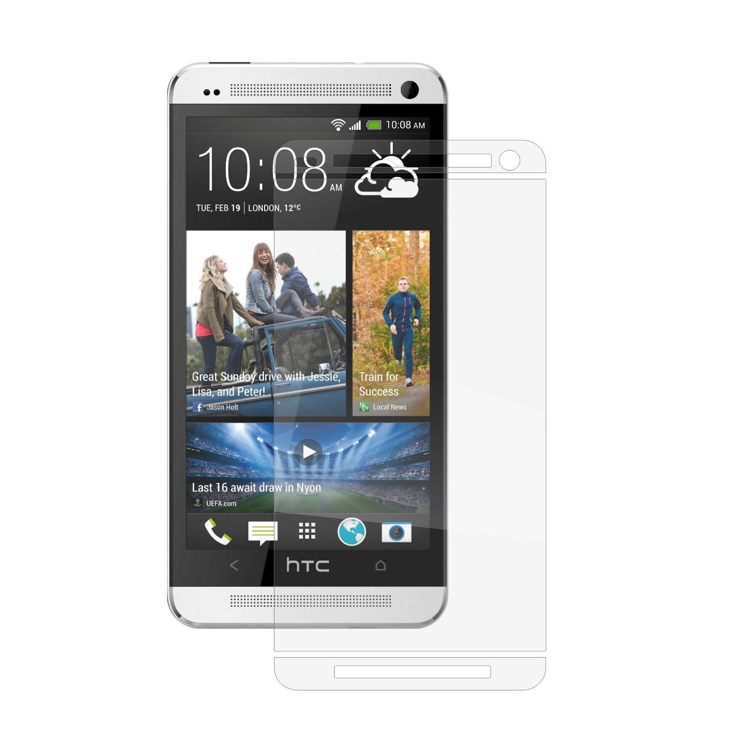Set 2 Folii Protectie Ecran, Acoperire Totala, Adezive si Foarte Flexibile, Invisible Skinz Ultra-Clear HD pentru HTC One M7