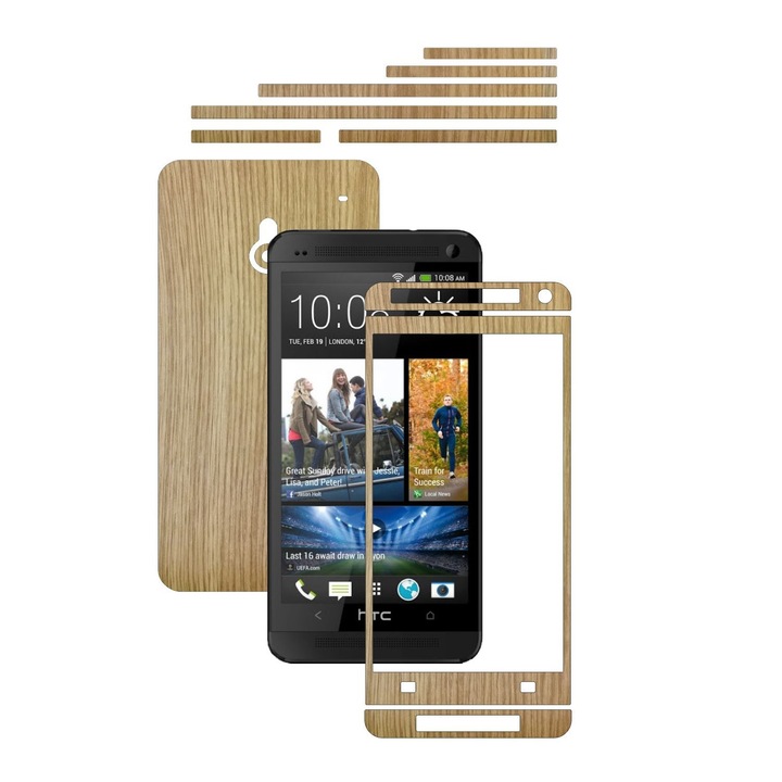 Защитно фолио Carbon Skinz, залепващо покритие за калъф, дъбово дърво, посветено на HTC ONE Mini M4