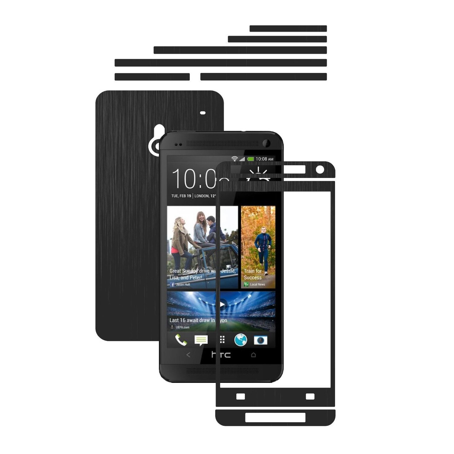 Folie de protectie Carbon Skinz, Husa de tip Skin Adeziv pentru Carcasa, Brushed Negru dedicata HTC ONE Mini M4