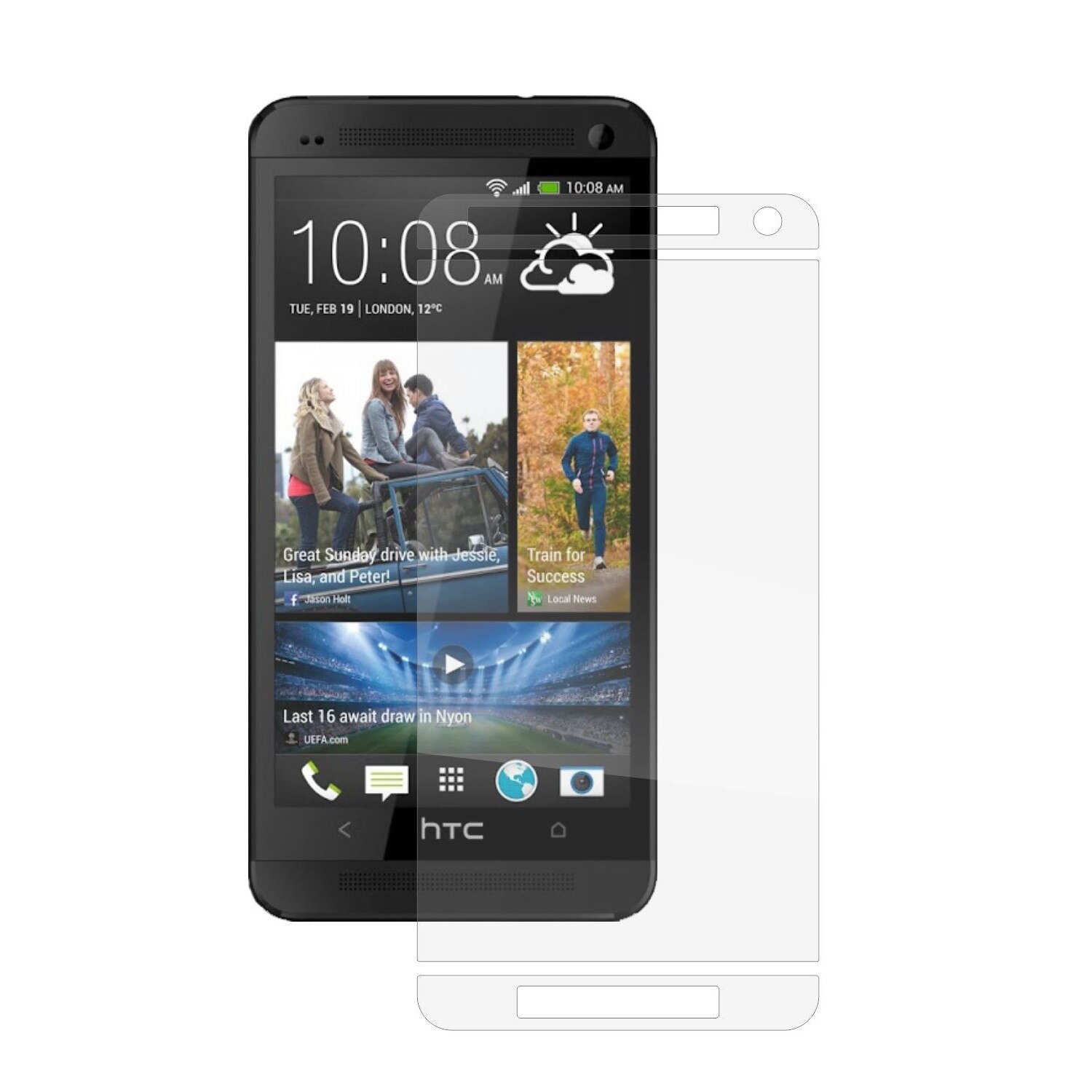 Set 2 Folii Protectie Ecran, Acoperire Totala, Adezive si Foarte Flexibile, Invisible Skinz Ultra-Clear HD pentru HTC ONE Mini M4