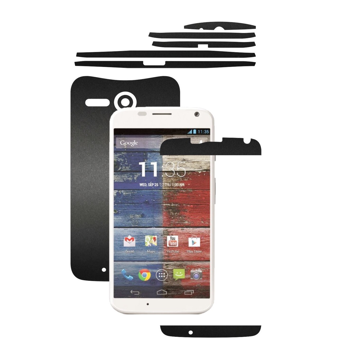 Folie de protectie Carbon Skinz, Husa de tip Skin Adeziv pentru Carcasa, Negru Mat dedicata Motorola Moto X 2013