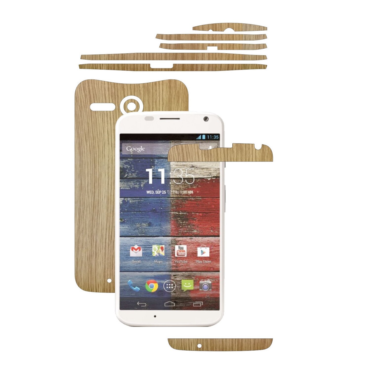 Folie de protectie Carbon Skinz, Husa de tip Skin Adeziv pentru Carcasa, Lemn Stejar dedicata Motorola Moto X 2013