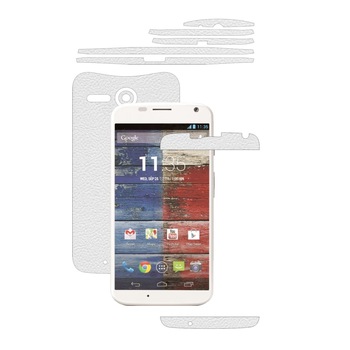 Folie de protectie Carbon Skinz, Husa de tip Skin Adeziv pentru Carcasa, Piele Alba dedicata Motorola Moto X 2013 Folie de protectie Carbon Skinz, Husa de tip Skin Adeziv pentru Carcasa, Piele Alba dedicata Motorola Moto X 2013