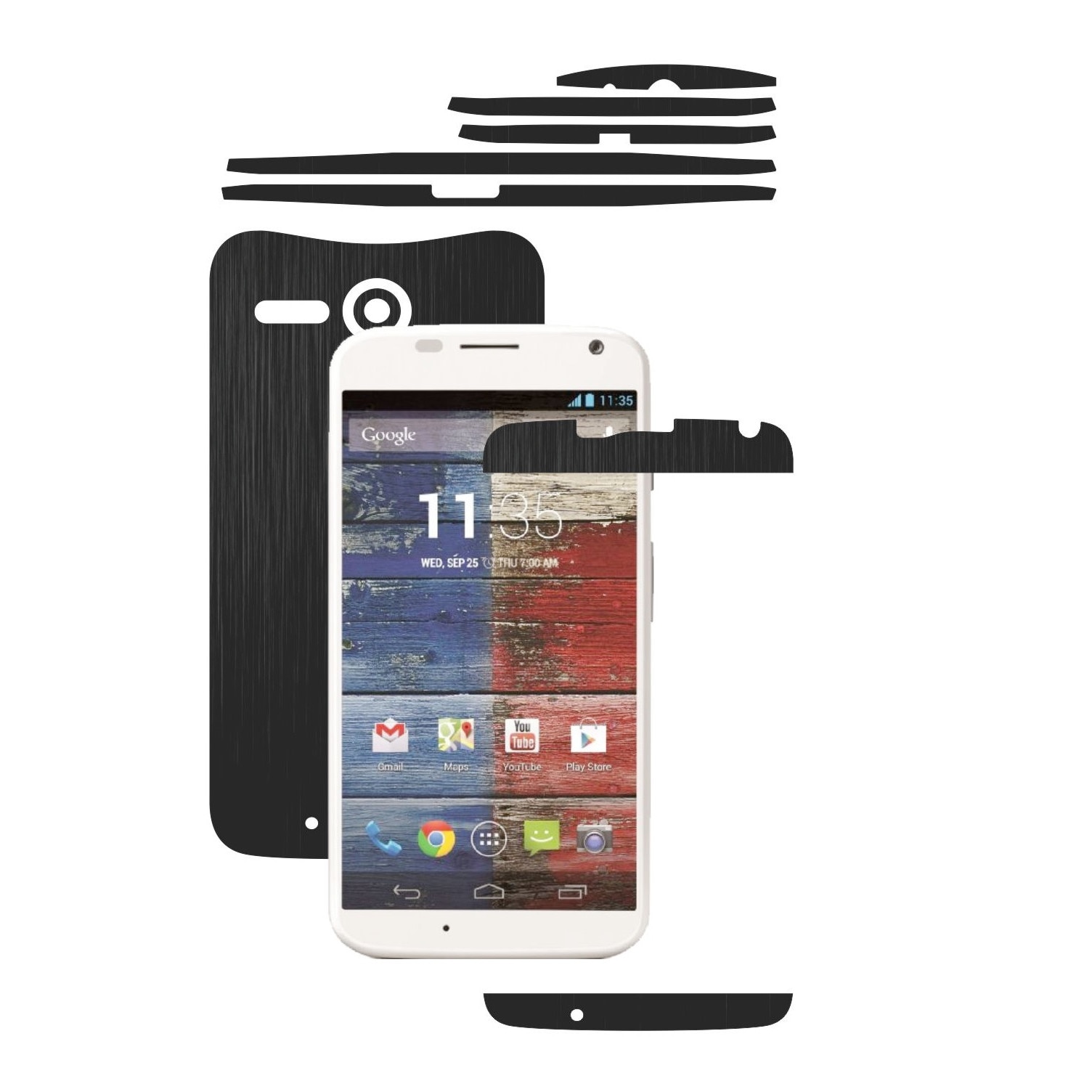 Folie de protectie Carbon Skinz, Husa de tip Skin Adeziv pentru Carcasa, Brushed Negru dedicata Motorola Moto X 2013