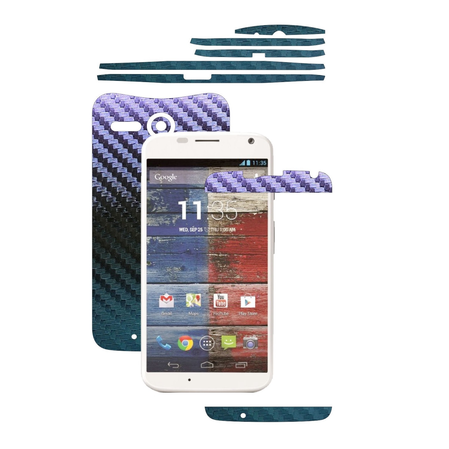 Folie de protectie Carbon Skinz, Husa de tip Skin Adeziv pentru Carcasa, Carbon Cameleon dedicata Motorola Moto X 2013