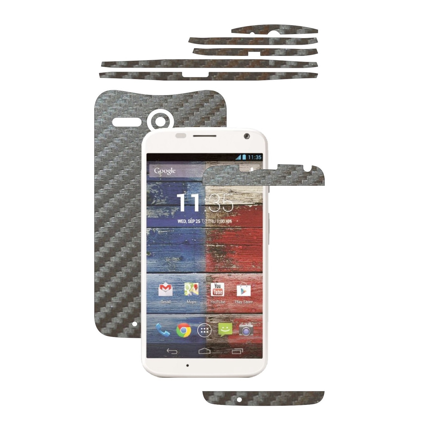 Folie de protectie Carbon Skinz, Husa de tip Skin Adeziv pentru Carcasa, Carbon Gri Argintiu dedicata Motorola Moto X 2013