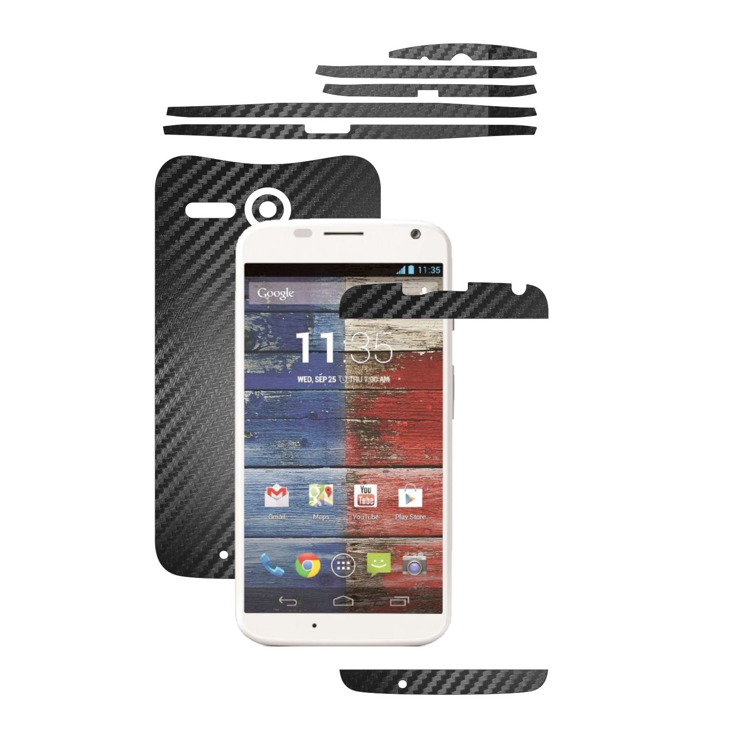 Folie de protectie Carbon Skinz, Husa de tip Skin Adeziv pentru Carcasa, Carbon Negru dedicata Motorola Moto X 2013