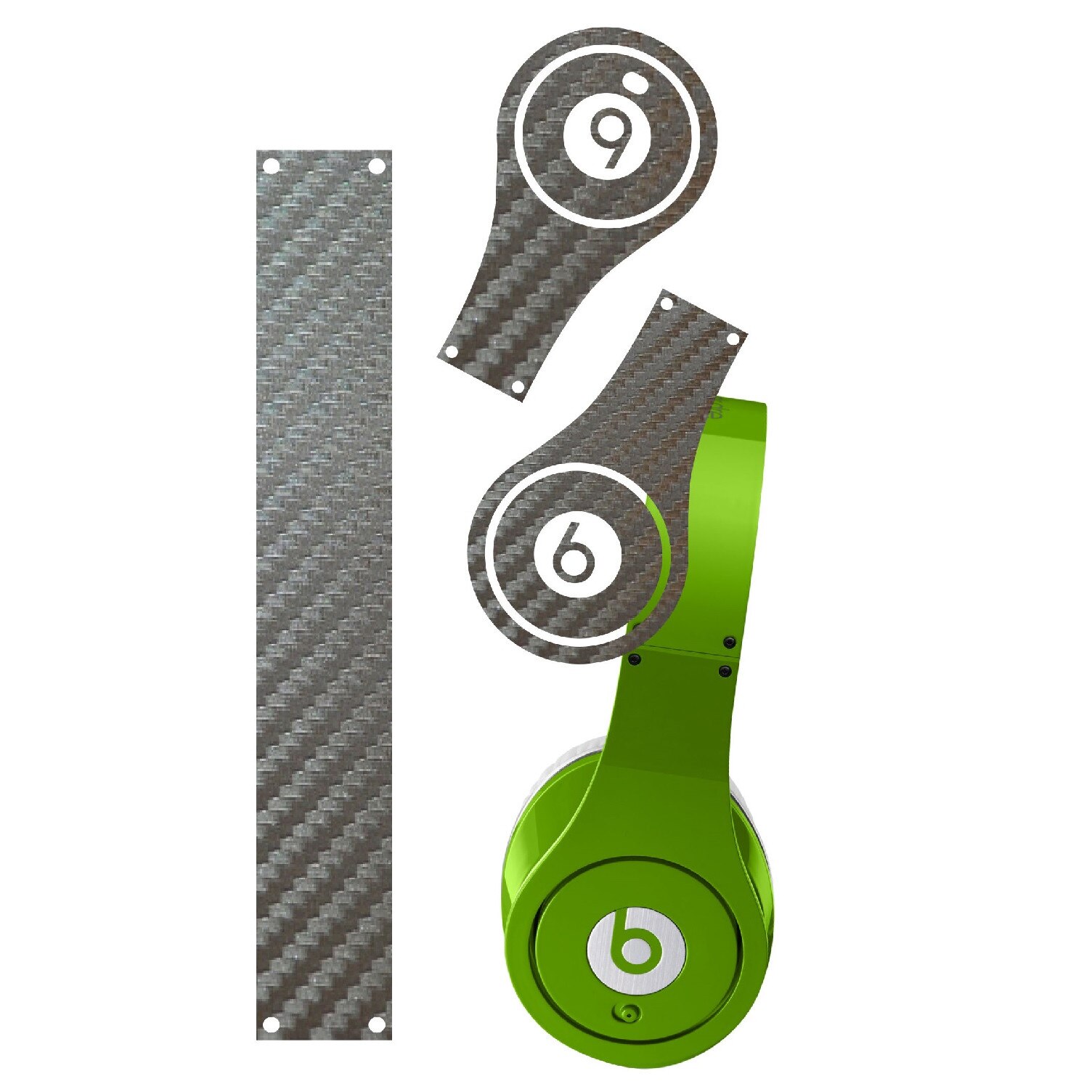 Folie de protectie Carbon Skinz, Husa de tip Skin Adeziv pentru Carcasa, Carbon Gri Argintiu dedicata Beats By Dr Dre Studio