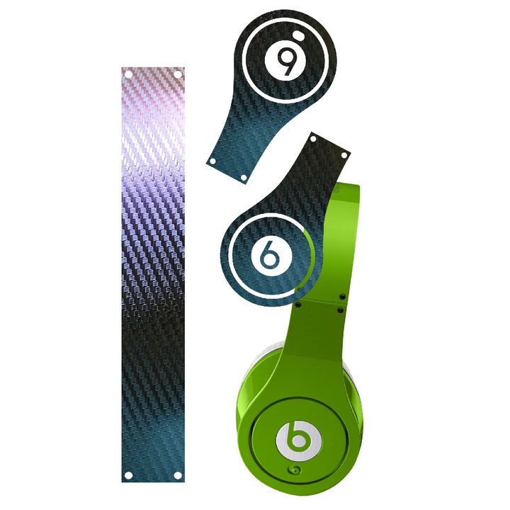 Folie de protectie Carbon Skinz, Husa de tip Skin Adeziv pentru Carcasa, Carbon Cameleon dedicata Beats By Dr Dre Studio