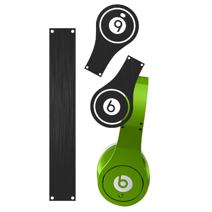Folie de protectie Carbon Skinz, Husa de tip Skin Adeziv pentru Carcasa, Brushed Negru dedicata Beats By Dr Dre Studio