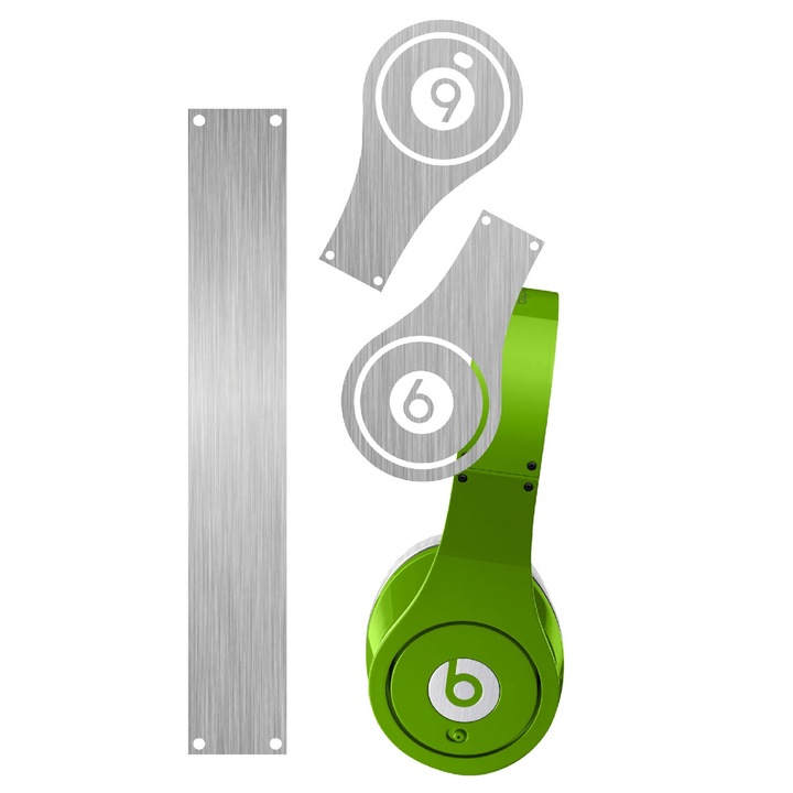Folie de protectie Carbon Skinz, Husa de tip Skin Adeziv pentru Carcasa, Brushed Argintiu dedicata Beats By Dr Dre Studio