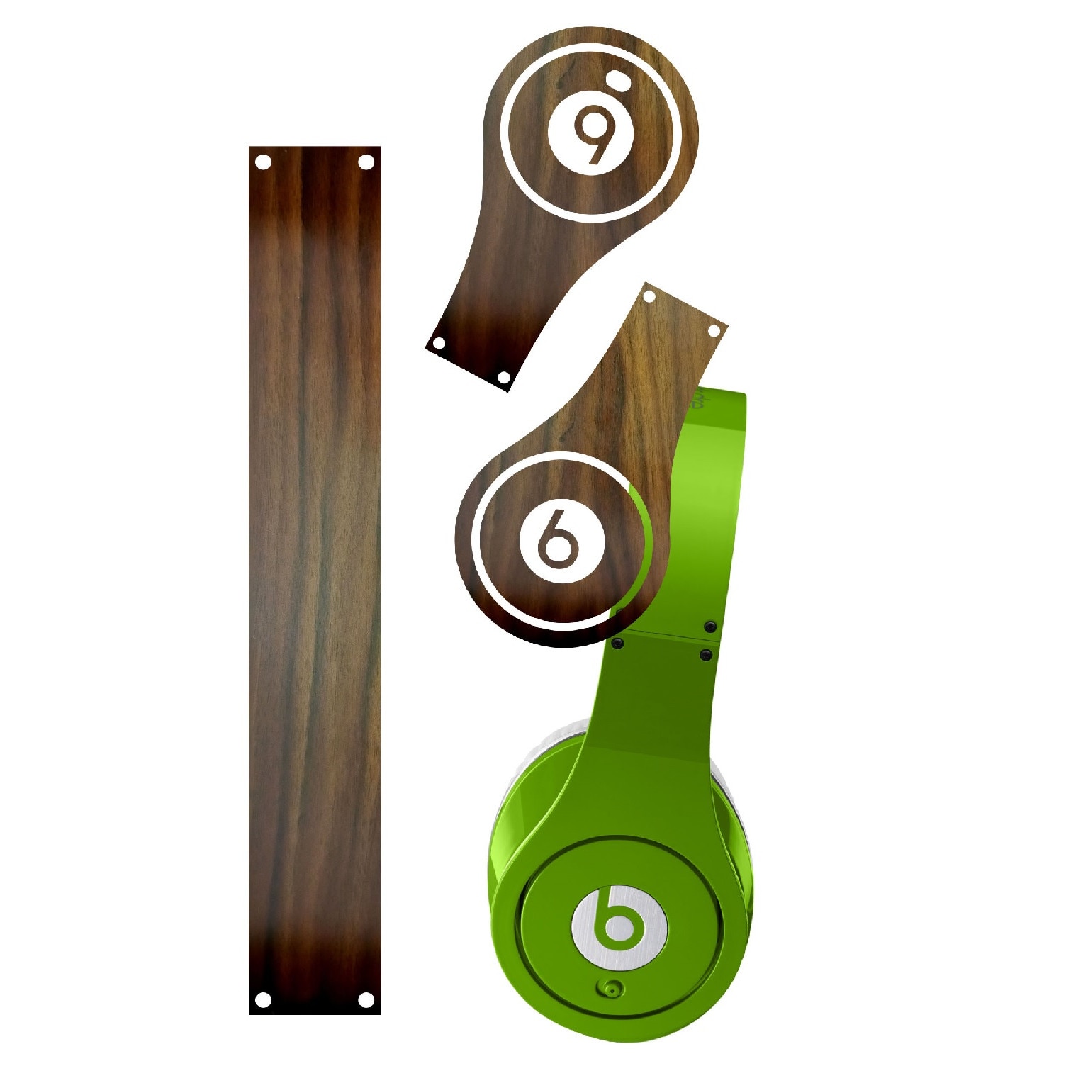 Folie de protectie Carbon Skinz, Husa de tip Skin Adeziv pentru Carcasa, Lemn Nuc Inchis dedicata Beats By Dr Dre Studio