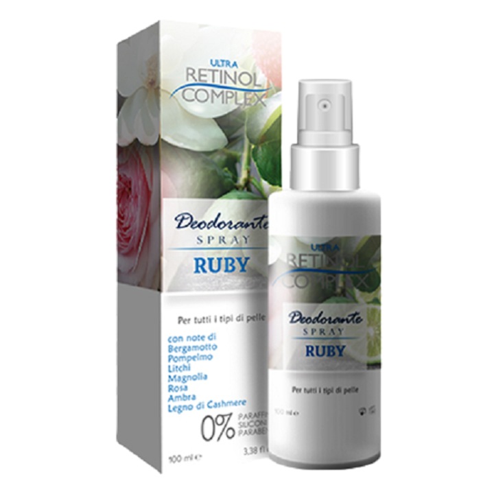 Rubin illatú spray dezodor finom és érzékeny bőrre, Ultra Retinol Complex, 100 ml