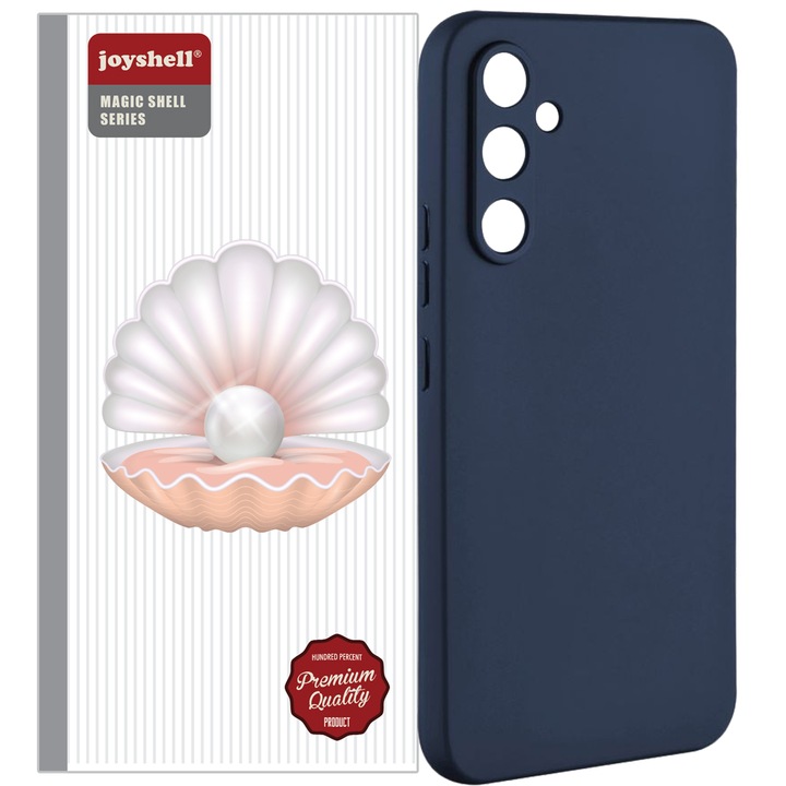 Joyshell tok Samsung Galaxy A55 telefonhoz, puha szilikon mikroszálas belsővel, kameravédelem, sötétkék