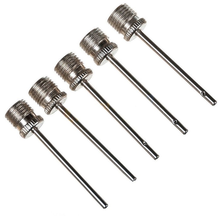 5 db-os tűkészlet a Victoria Sport labdák felfújásához, acél, ezüst