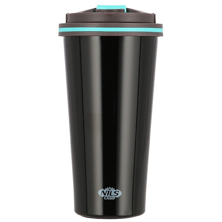 Cana termica, Nils Camp, Inox, 500ml, Negru