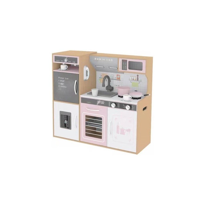 Bucatarie pentru copii, Enero Toys, Lemn, 87x30x83.5 cm, Multicolor