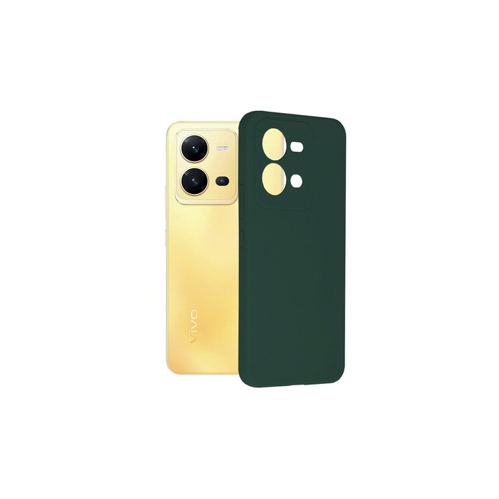 Калъф, съвместим с Vivo X80 Lite Techsuit Soft Edge Silicone Dark Green