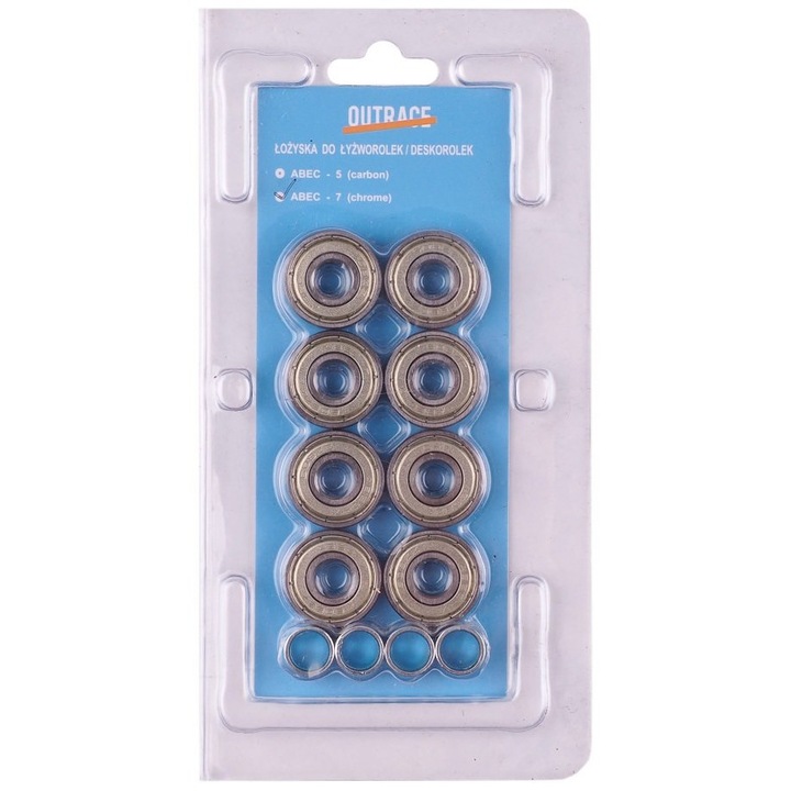 Set rulmenti, Outrace, Metal, 8 buc, Argintiu