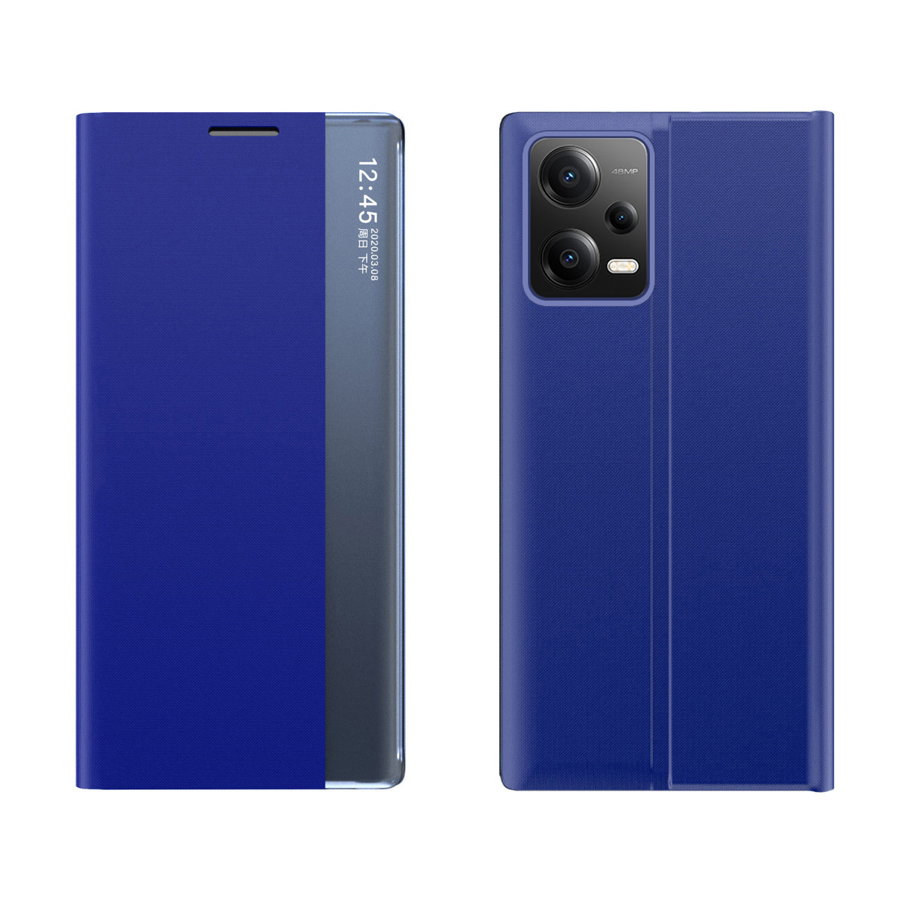 Husa Sleep Stand Case compatibila cu Xiaomi Redmi Note 12 Pro Plus Blue