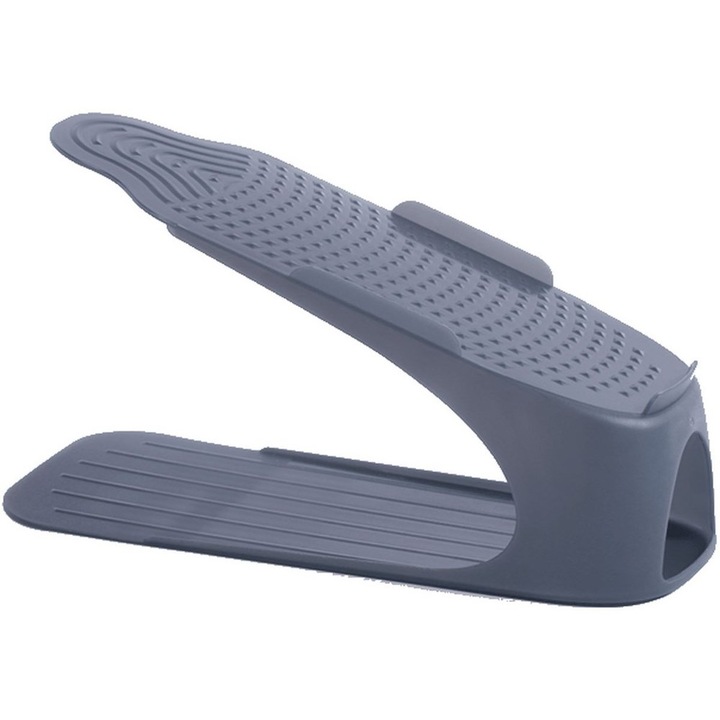 Cipőpolc rendszerező, Prosperplast, Műanyag, 10,5x41x15 cm, Szürke, 4 db