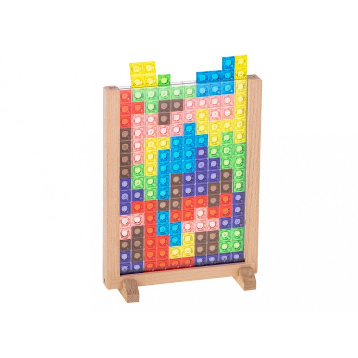 Joc Tetris din lemn Multicolor cu 42 elemente