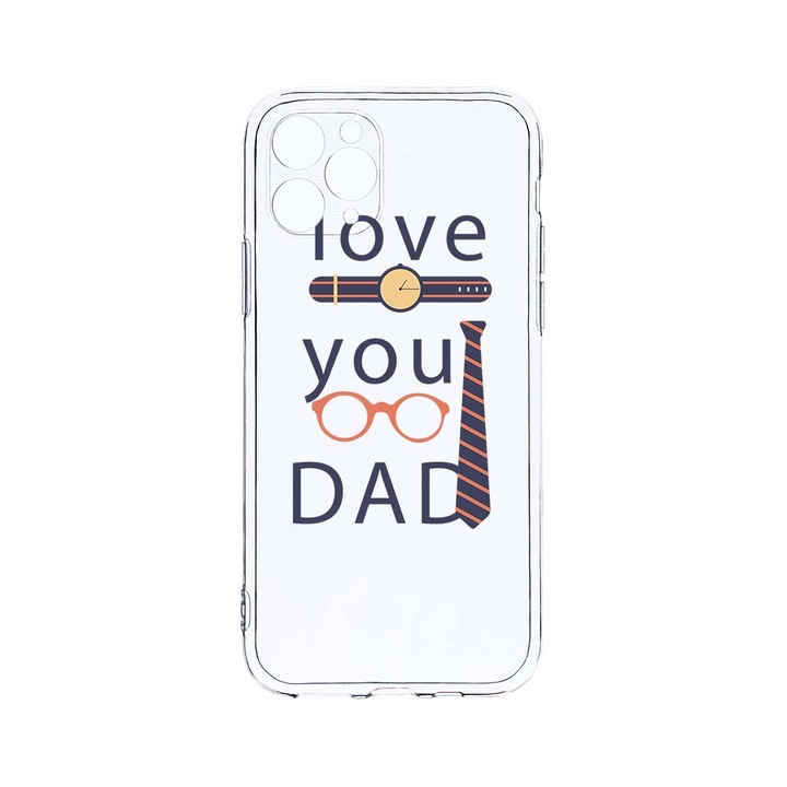 BestCase 2MM Clear Szilikon telefontok, Apple iPhone 11 Pro, Love You Dad, Kamera védelem, strapabíró, T 795