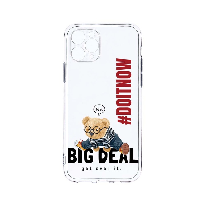 Husa BestCase® Clear Silicon 2MM, Compatibila Cu Apple iPhone 11 Pro, Do It Now Teddy, Antisoc, Protectie Camera, Margini ridicate pentru protectia ecranului, T 928