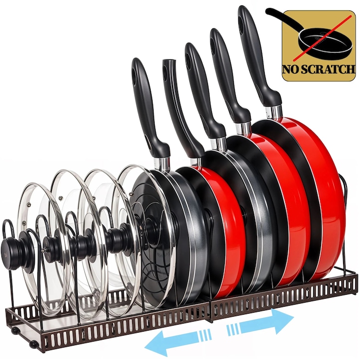 Suport reglabil tigai, oale, capace, metal cu protectie cauciuc, 10 separatoare, bronz