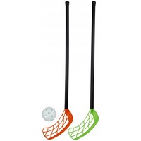 Set Floorball, Stiga, 2 x Crosa si Minge, 55 cm, Plastic, Multicolor