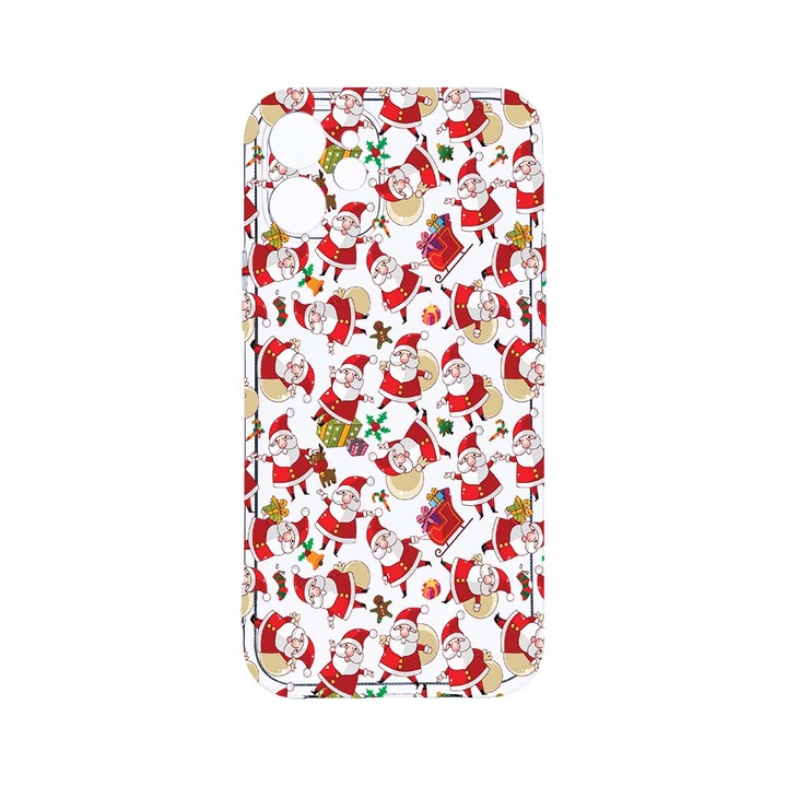 BestCase 2MM Clear Szilikon telefontok, Apple iPhone 11, Xmas - Santa Claus, Kamera védelem, strapabíró, T 315