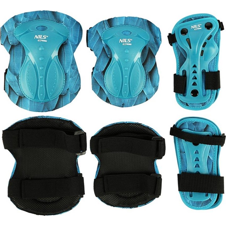 Комплект от 6 протектора за тяло, Nils Extreme, Ролкови кънки/скейтборд, Зелен, размер L