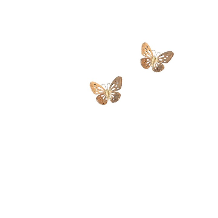 Декорация за стена, Asir, Метал, Модел Пеперуда, 32x29 см, Златист