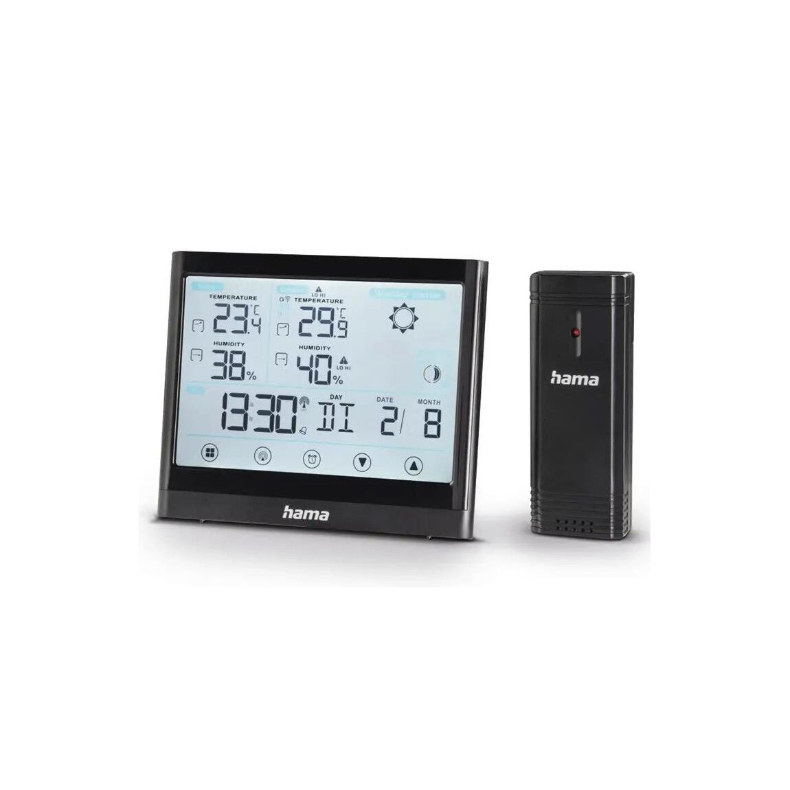 Statie Meteo Cu Afisaj Lcd Si Ceas Desteptator Hama Negru Emagro 4534