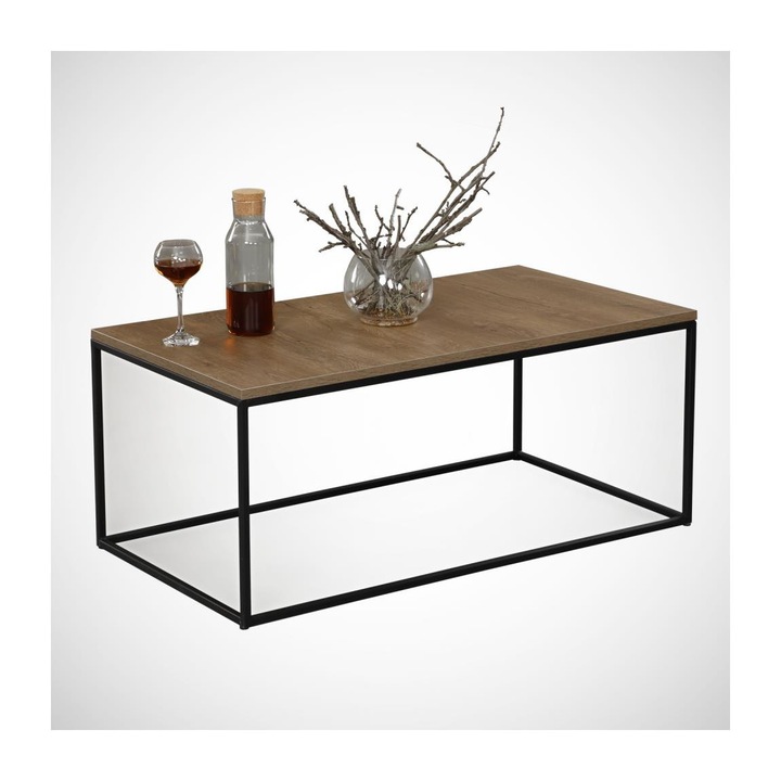 Dohányzóasztal, Asir, 95 x 43 x 55 cm, Barna/Fekete