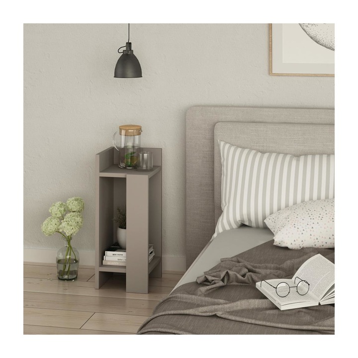 Нощно шкафче Elos, Asir, дърво, 60 x 25 см, сиво