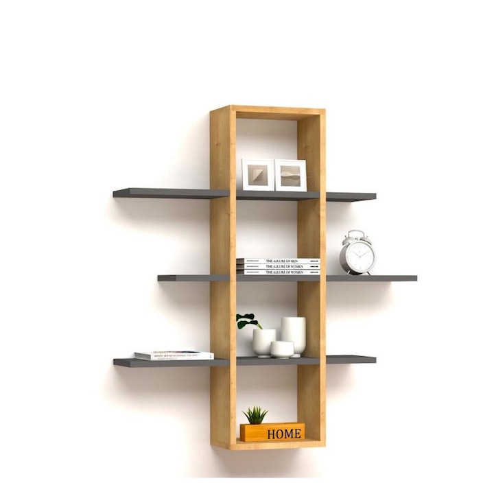 Etajera perete Asir Ardo, PAL, 101x96cm, Maro/Antracit