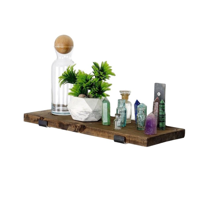 Рафт за стена Асир, Лемн, 16x40см, Кафяв