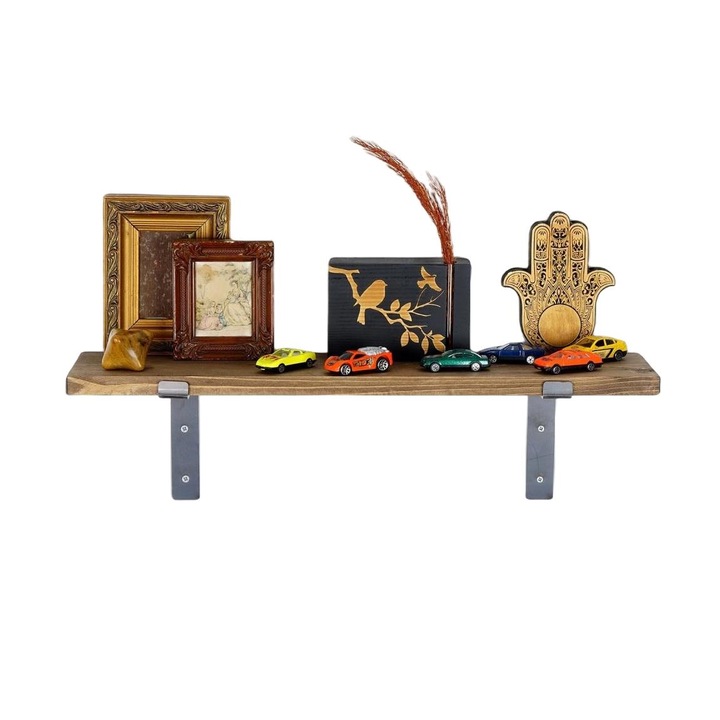 Рафт за стена Асир, Лемн, 16x60см, Кафяв