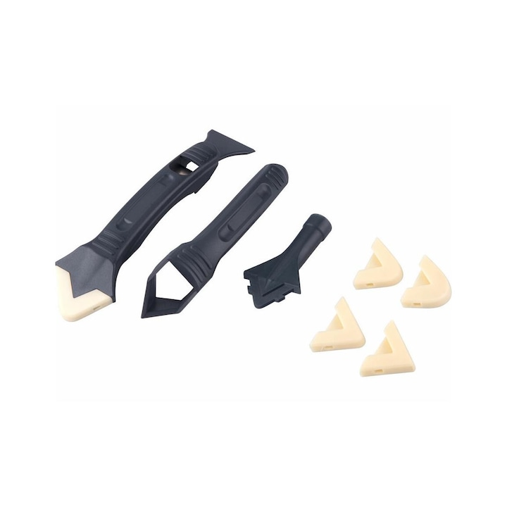 Set 8 bucati pentru chituit, Extol, Plastic, Negru