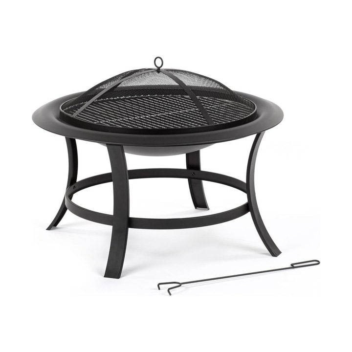 Fieldmann Hordozható faszenes grillsütő, Rotunda, 74cm, fekete