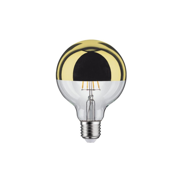 Димируема LED крушка с огледална сферична глава, E27/6.5W/230V, 2700K злато, Paulmann 28675