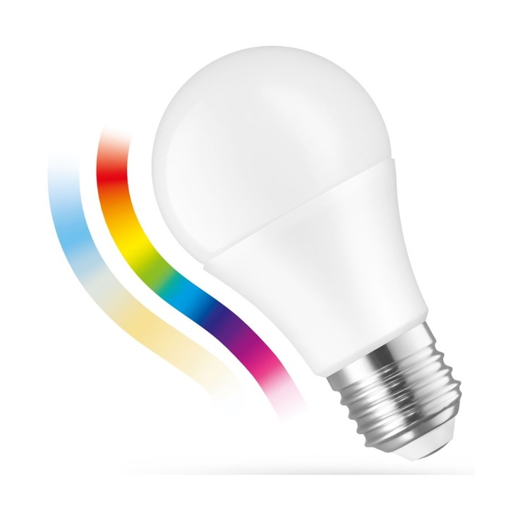 RGBW LED крушка, Димируема, E27/9W/230V, 2700-6500K, Wi-Fi Tuya
